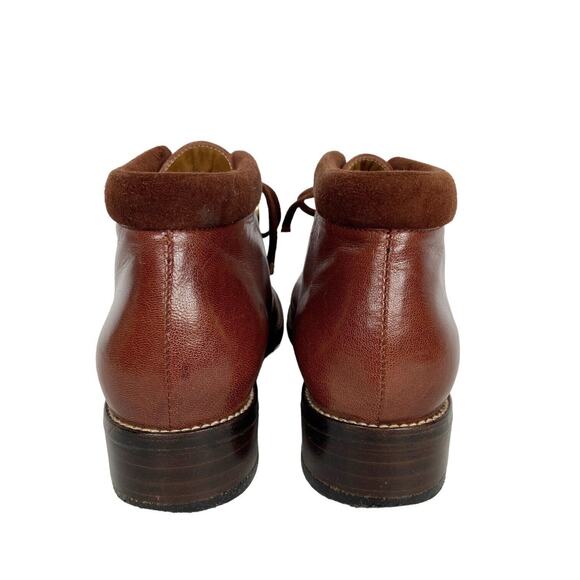 Vintage Botticelli Brown Leather Parlanti Ankle Boots Heel Booties Womens Size 5 - Picture 7 of 11